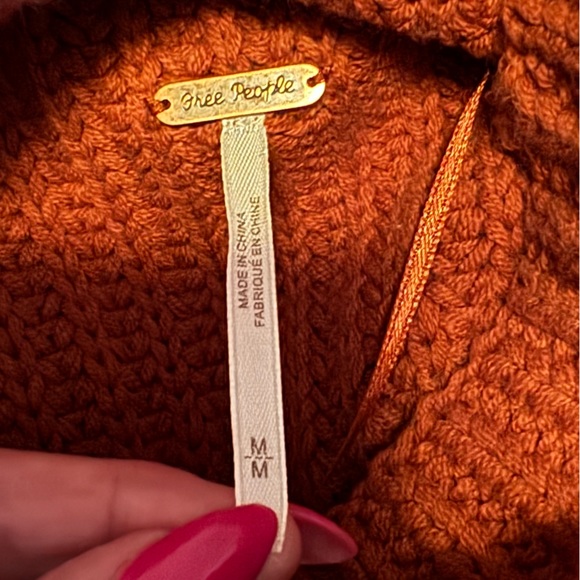 Free People Chunky Burnt Orange Sweater M - Picture 5 of 5